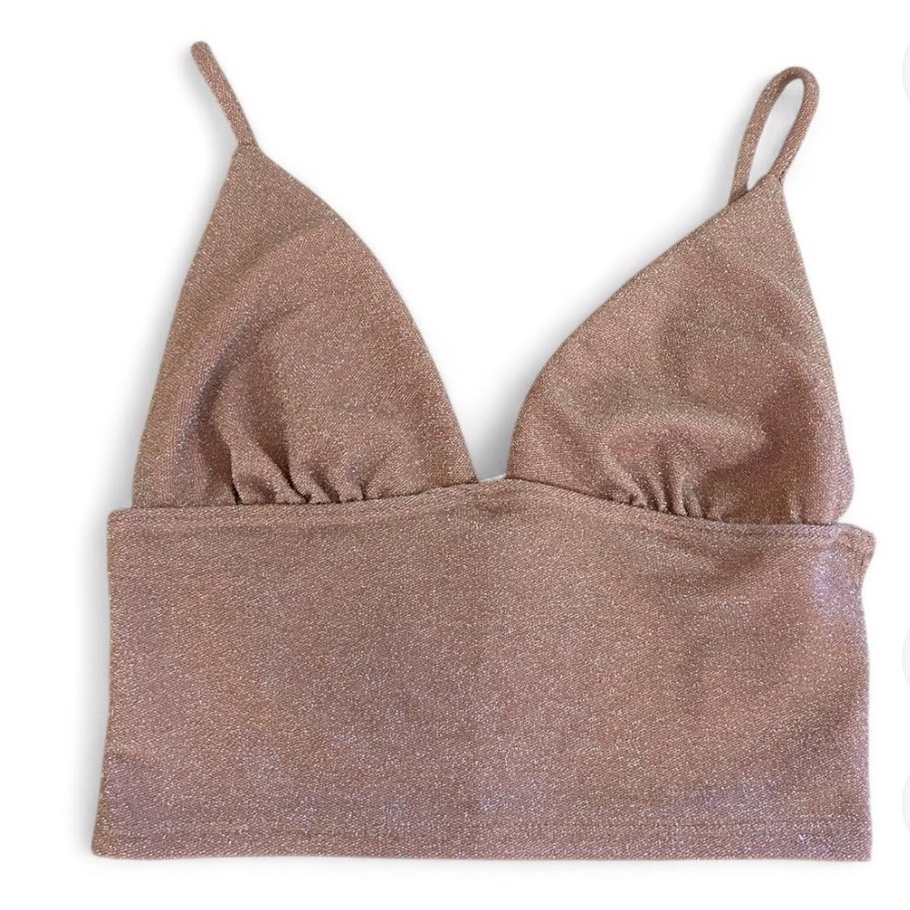 Urban Outfitters Shimmering pink crop top